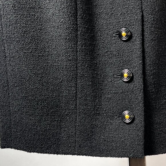 CHANEL midi pencil skirt with vintage gold CC buttons 38EU 6US Made in France - Picture 3 of 5